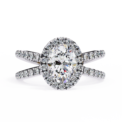 LGD Solitaire Ring Oval Stone (1.59ct) In 14K Gold