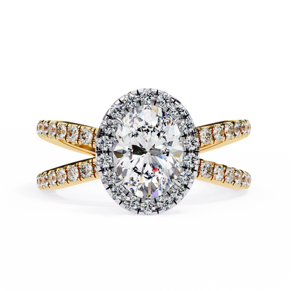 LGD Solitaire Ring Oval Stone (1.59ct) In 14K Gold