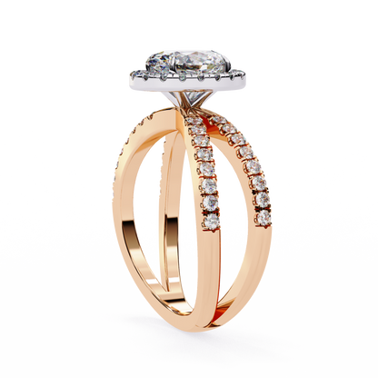 LGD Solitaire Ring Oval Stone (1.59ct) In 14K Gold