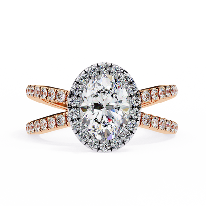 LGD Solitaire Ring Oval Stone (1.59ct) In 14K Gold