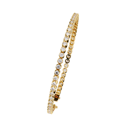 Lab Grown Diamond Bracelet Round  Stone (2.61ct ) In 14K Gold