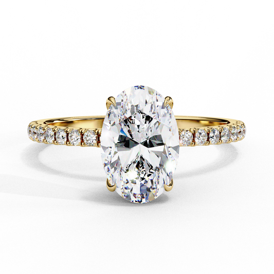 LGD Solitaire Ring Oval Stone (1.45ct) In 14K Gold  #LGD-OV-CD004