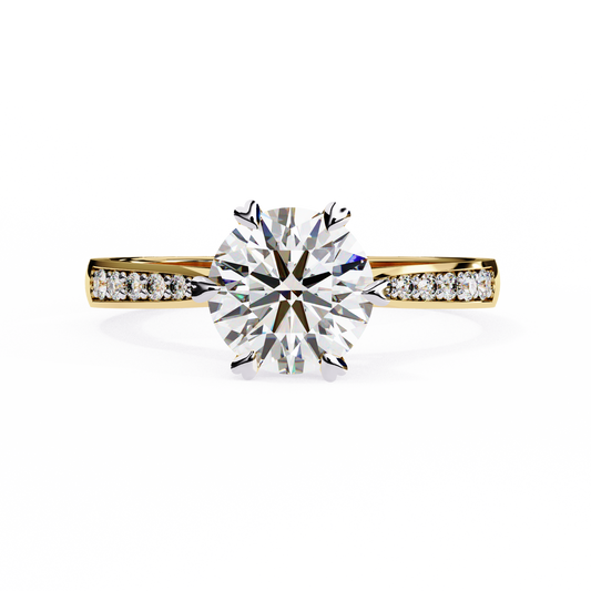 LGD Ring Round Stone (1.426ct) In 14K Gold      #LGD-RD-CD043