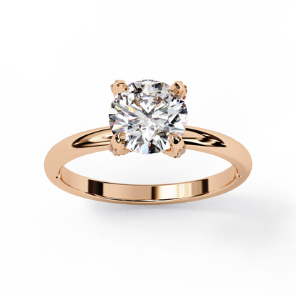 LGD Solitaire Ring Round  Stone (1.26ct) In 14K Gold