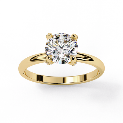 LGD Solitaire Ring Round  Stone (1.26ct) In 14K Gold