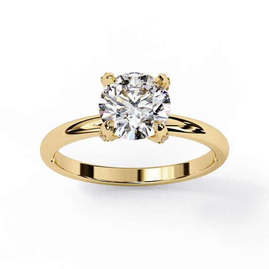 LGD Solitaire Ring Round  Stone (1.26ct) In 14K Gold
