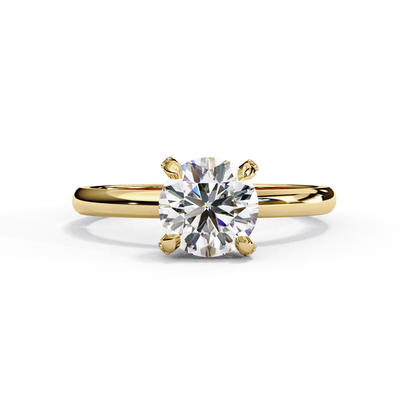 LGD Solitaire Ring Round  Stone (1.26ct) In 14K Gold
