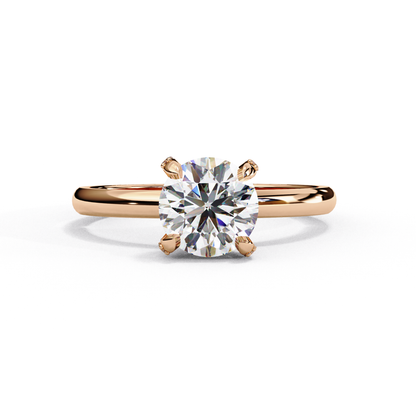 LGD Solitaire Ring Round  Stone (1.26ct) In 14K Gold