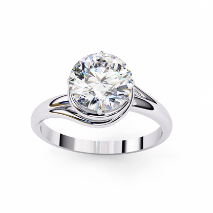 LGD Solitaire Ring Round Stone (1.29ct) In 14K Gold   #LGD-RD-CD049