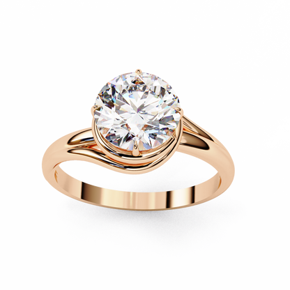 LGD Solitaire Ring Round Stone (1.29ct) In 14K Gold   #LGD-RD-CD049