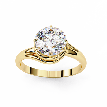 LGD Solitaire Ring Round Stone (1.29ct) In 14K Gold   #LGD-RD-CD049