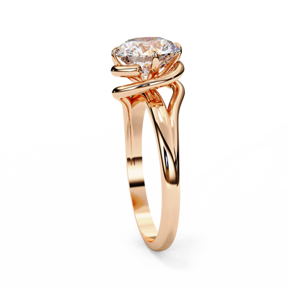 LGD Solitaire Ring Round Stone (1.29ct) In 14K Gold   #LGD-RD-CD049