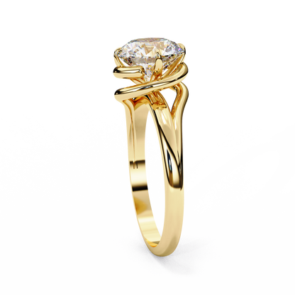 LGD Solitaire Ring Round Stone (1.29ct) In 14K Gold   #LGD-RD-CD049