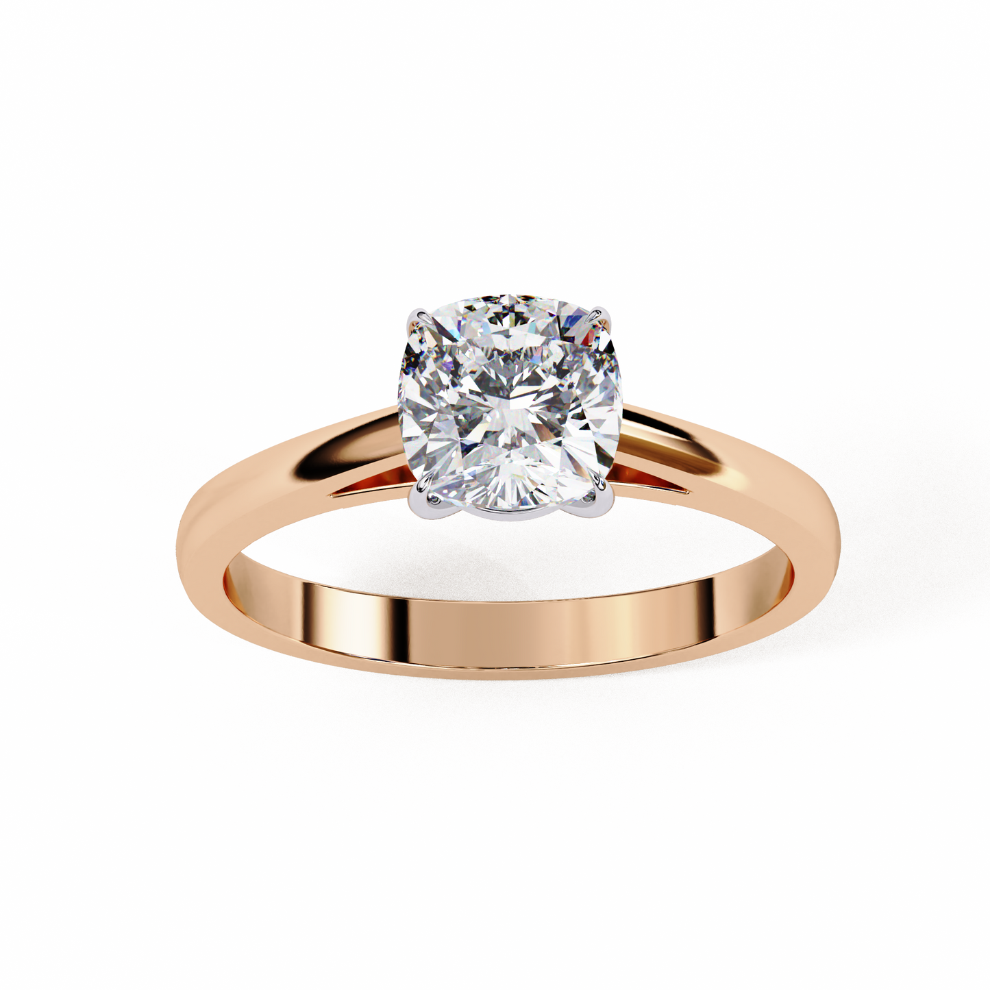 LGD Solitaire Ring Cushion Square Stone (1.43ct) In 14K Gold     #LGD-CU-CD051