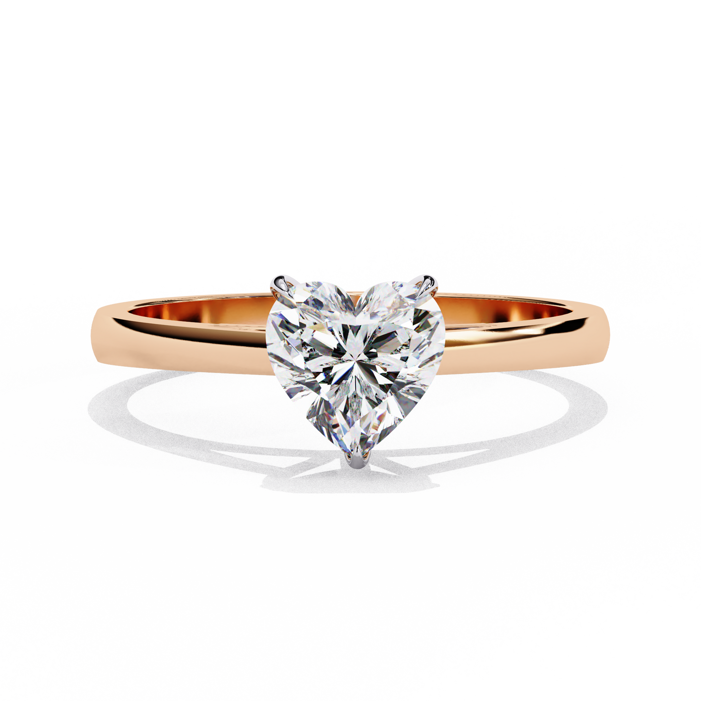 LGD Ring Heart Stone (0.83ct) In 14K Gold    #LGD-PR-CD052