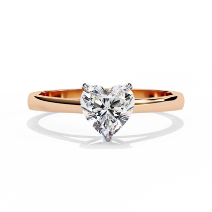 LGD Ring Heart Stone (0.83ct) In 14K Gold    #LGD-PR-CD052