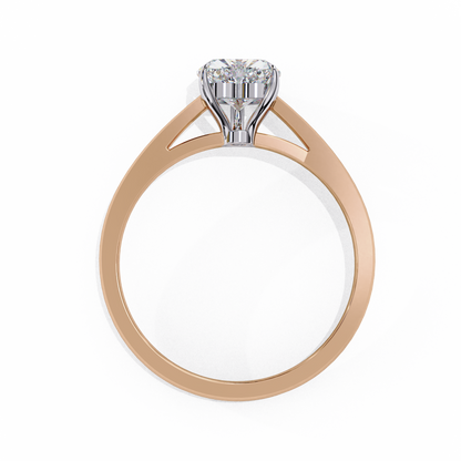 LGD Ring Heart Stone (0.83ct) In 14K Gold    #LGD-PR-CD052