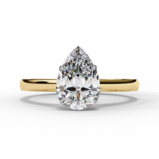 LGD Solitaire  Ring Pear Stone (1.30ct) In 14K Gold      #LGD-PE-CD055