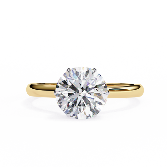 LGD Solitaire Ring Round  Stone (2.27ct) In 14K Gold