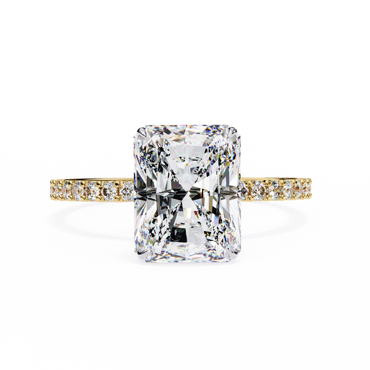 LGD Solitaire Ring Radiant  Stone (3.315ct) In 14K Gold    #LGD-RT-CD068