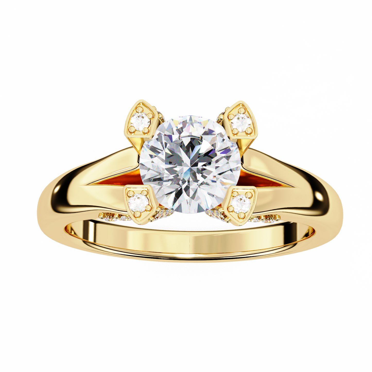 LGD Ring Round Stone (1.03ct) In 14K Gold
