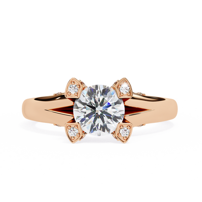 LGD Ring Round Stone (1.03ct) In 14K Gold