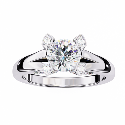 LGD Ring Round Stone (1.03ct) In 14K Gold