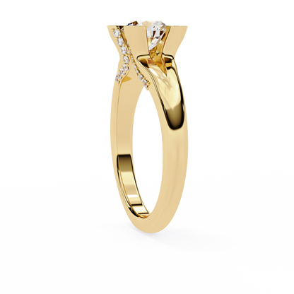 LGD Ring Round Stone (1.03ct) In 14K Gold