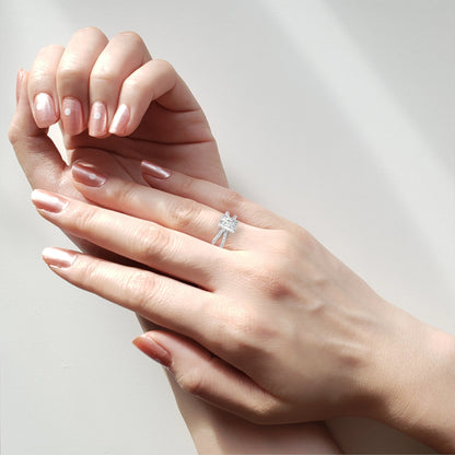 LGD Solitaire Ring Radiant Stone (2.85ct) In 14K Gold