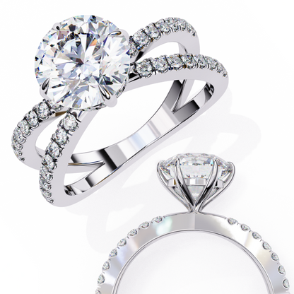 LGD Solitaire Ring Round  Stone (2.24ct) In 14K Gold
