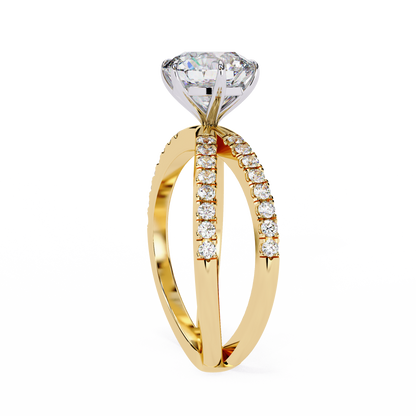 LGD Solitaire Ring Round  Stone (2.24ct) In 14K Gold