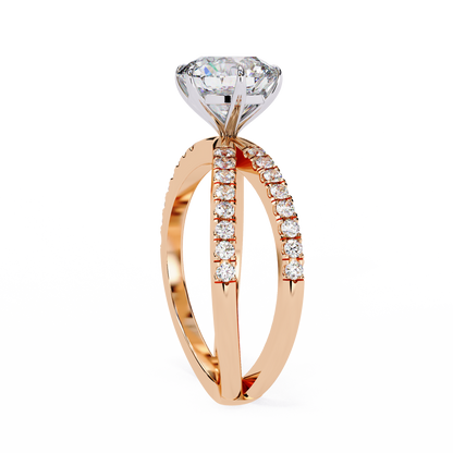 LGD Solitaire Ring Round  Stone (2.24ct) In 14K Gold