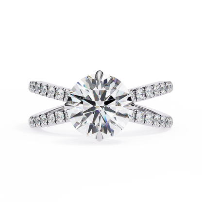 LGD Solitaire Ring Round  Stone (2.24ct) In 14K Gold