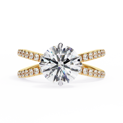 LGD Solitaire Ring Round  Stone (2.24ct) In 14K Gold