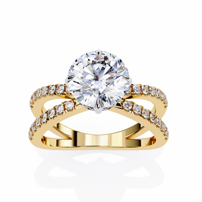 LGD Solitaire Ring Round  Stone (2.24ct) In 14K Gold
