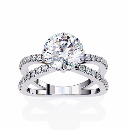 LGD Solitaire Ring Round  Stone (2.24ct) In 14K Gold