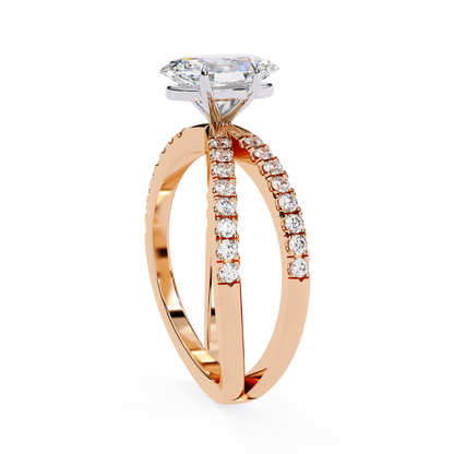 LGD Solitaire Ring Oval Stone (1.52ct) In 14K Gold