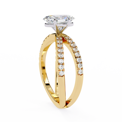 LGD Solitaire Ring Oval Stone (1.52ct) In 14K Gold