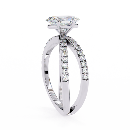 LGD Solitaire Ring Oval Stone (1.52ct) In 14K Gold