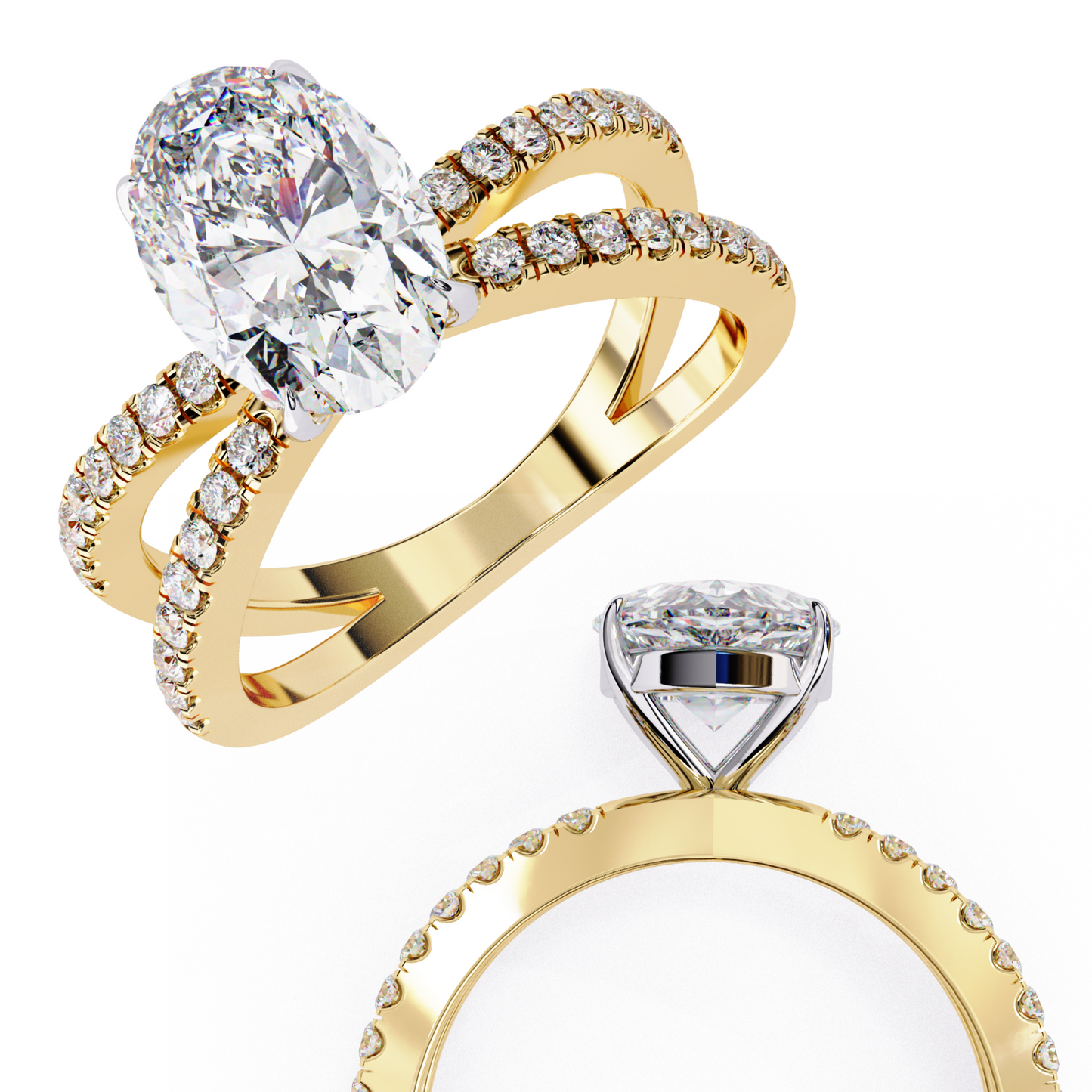 LGD Solitaire Ring Oval Stone (1.52ct) In 14K Gold