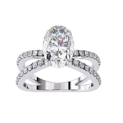 LGD Solitaire Ring Oval Stone (1.52ct) In 14K Gold