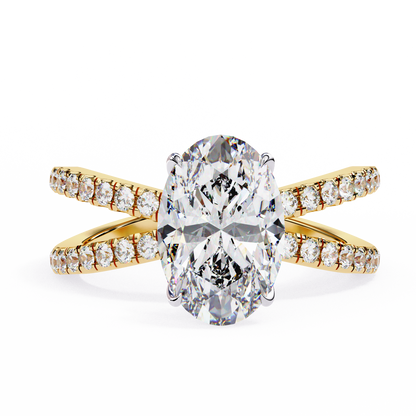 LGD Solitaire Ring Oval Stone (1.52ct) In 14K Gold