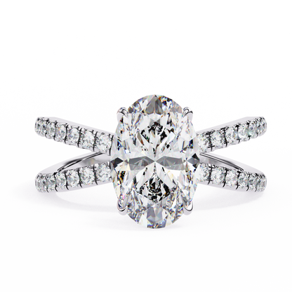 LGD Solitaire Ring Oval Stone (1.52ct) In 14K Gold