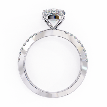 LGD Solitaire Ring Pear  Stone (1.85ct) In 14K Gold