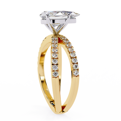 LGD Solitaire Ring Pear  Stone (1.85ct) In 14K Gold