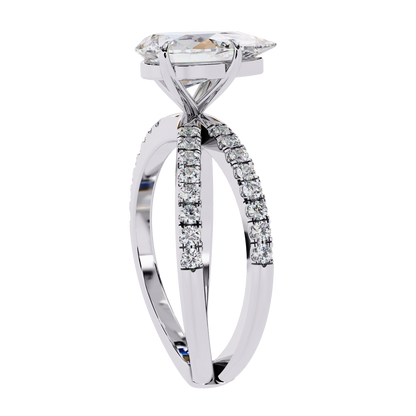 LGD Solitaire Ring Pear  Stone (1.85ct) In 14K Gold