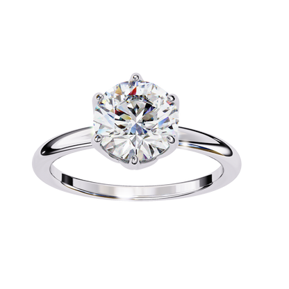 LGD Solitaire Ring Round  Stone (1.60ct) In 14K Gold