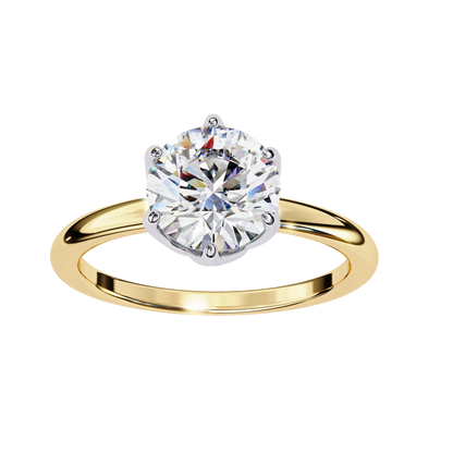 LGD Solitaire Ring Round  Stone (1.60ct) In 14K Gold