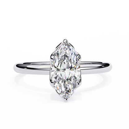 LGD Solitaire Ring Marquise Stone (1.14ct) In 14K Gold