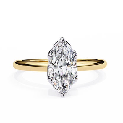 LGD Solitaire Ring Marquise Stone (1.14ct) In 14K Gold